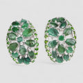 Green Emerald 925 Sterling Silver Earrings, Natural Gemstone, Everyday