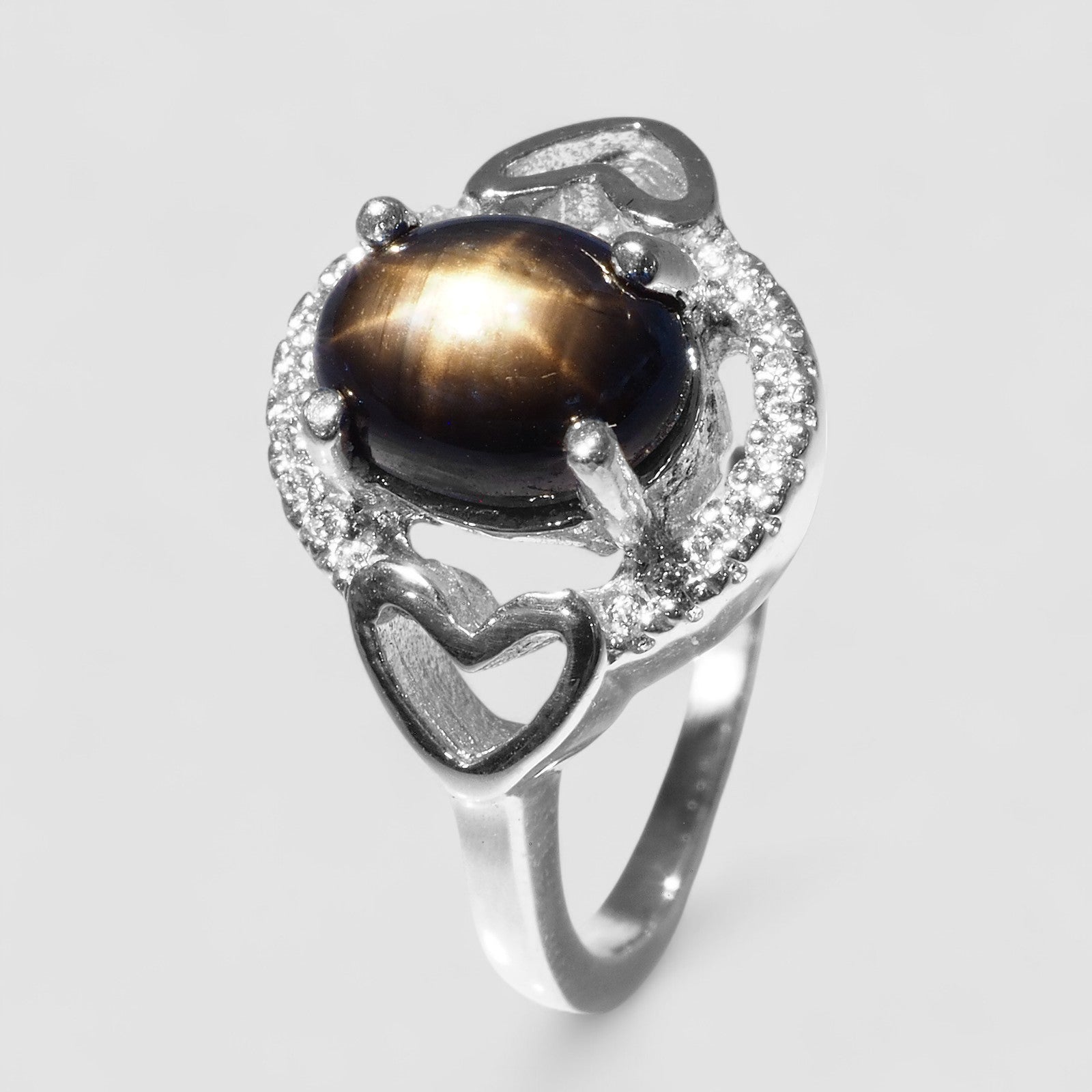 Black Star Sapphire 925 Sterling Silver Ring, Natural Sapphire , Dainty Everyday Ring