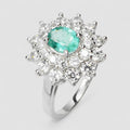 925 Sterling Silver Ring Green Emerald