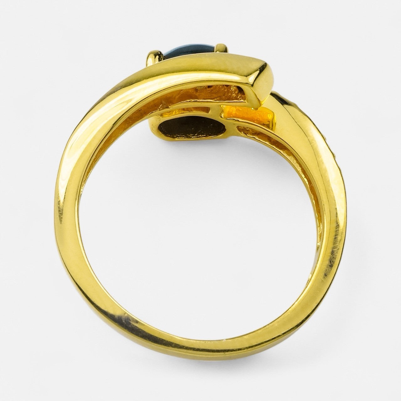 24K GOLD 925 STERLING SILVER RINGS BLACK STAR THAILAND