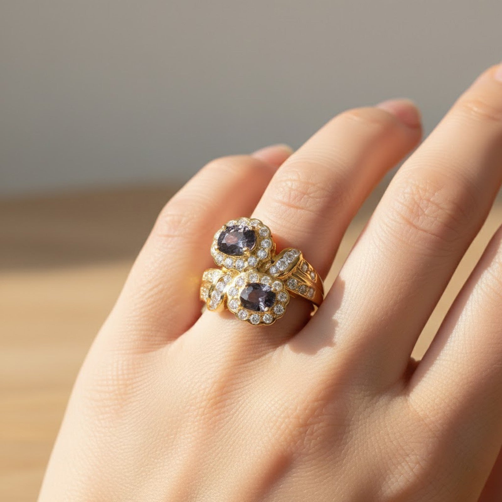 Gray Spinel 925 Sterling Silver Ring