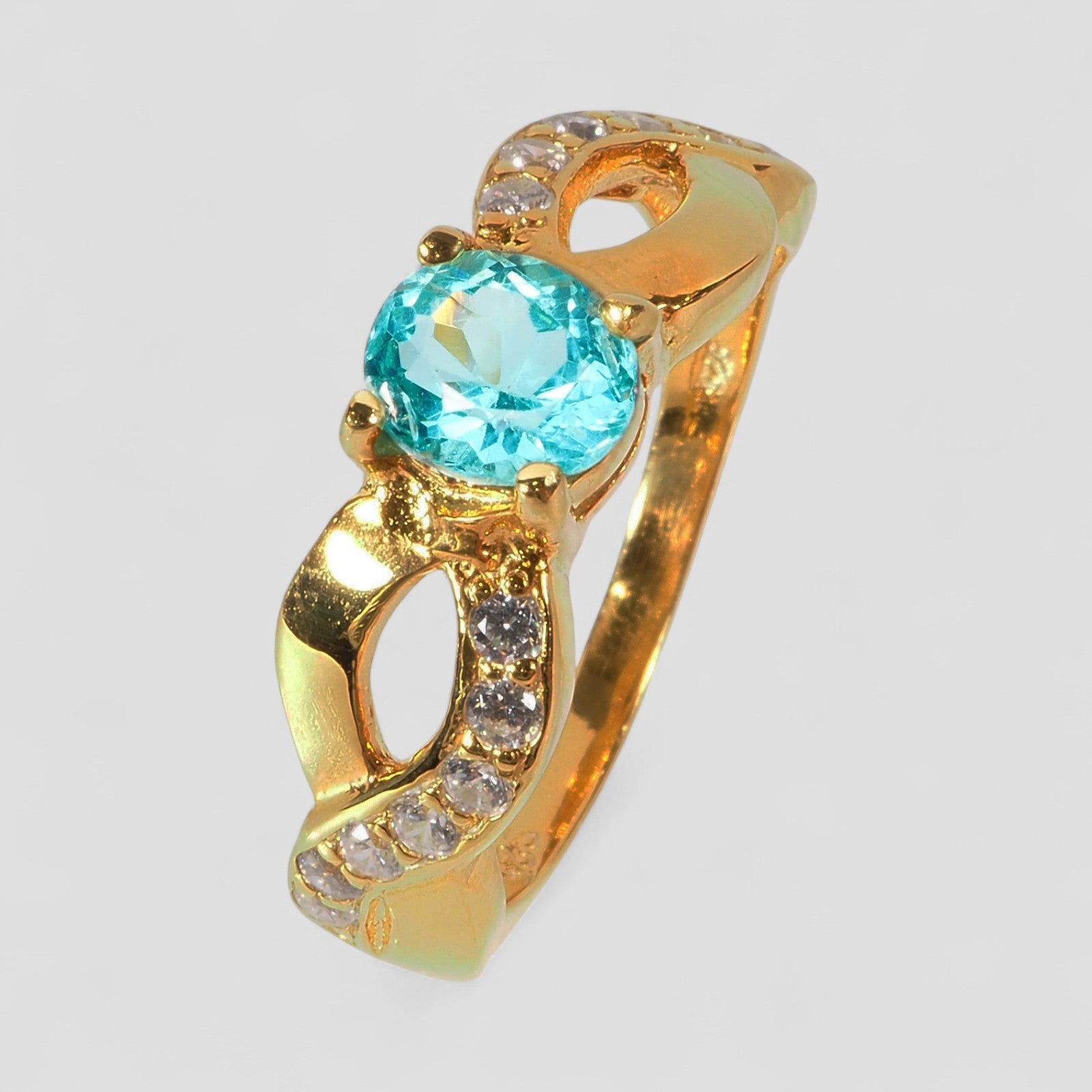 Neon Blue Apatite 925 Sterling Silver Ring