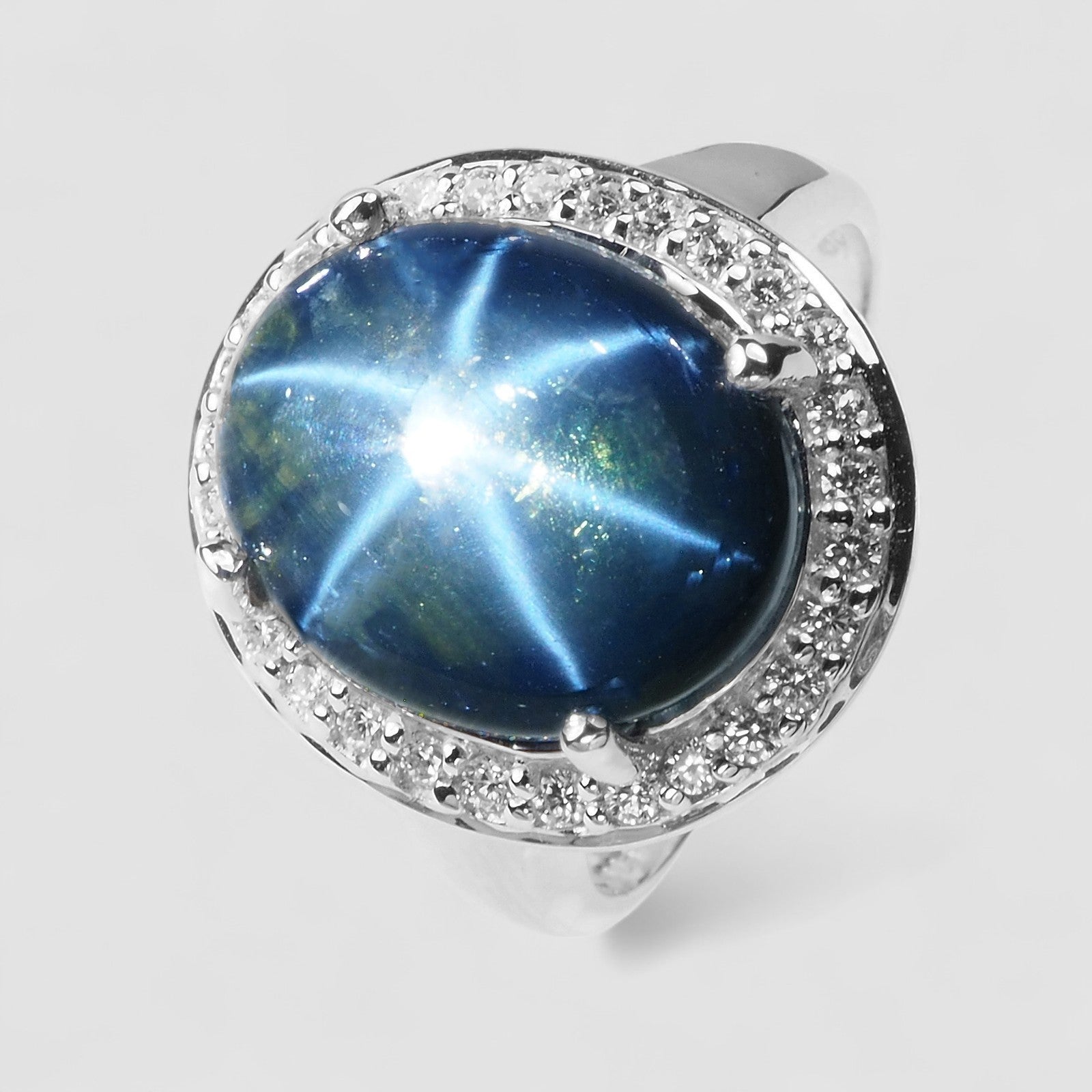 Blue Star Sapphire 925 Sterling Silver Ring