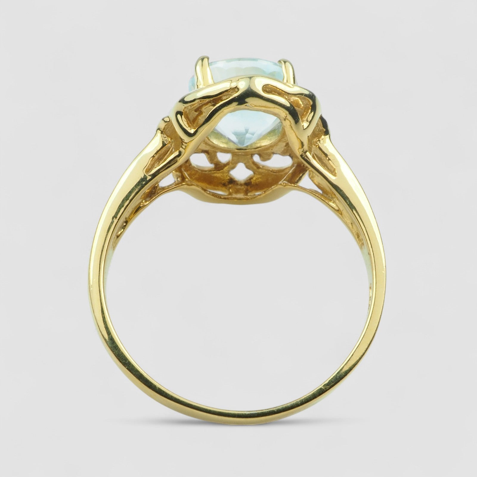 BLUE AQUAMARINE 925 STERLING SILVER HANDMADE JEWELRY FINE RING