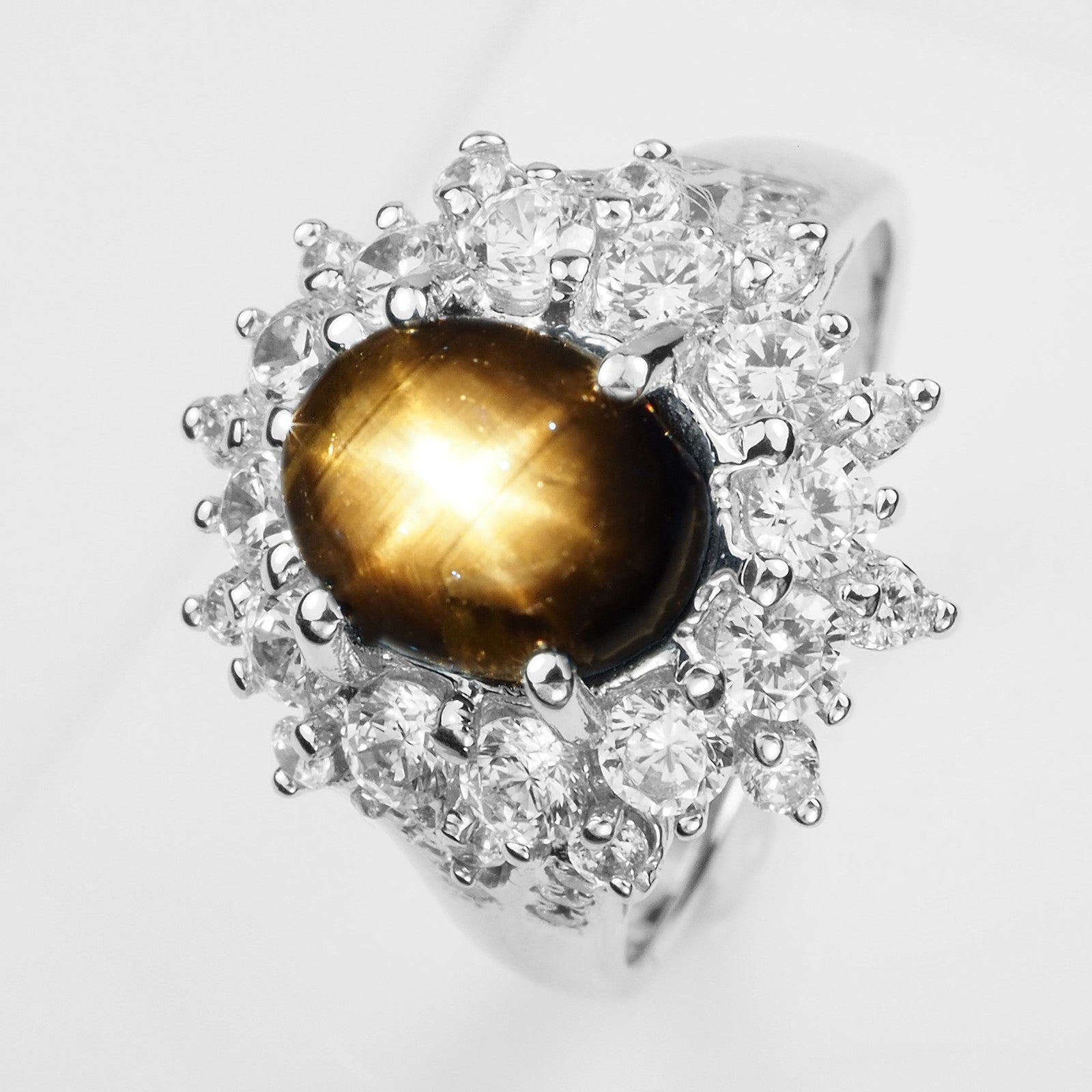 THAILAND Star Six Rays Black Sapphire Ring