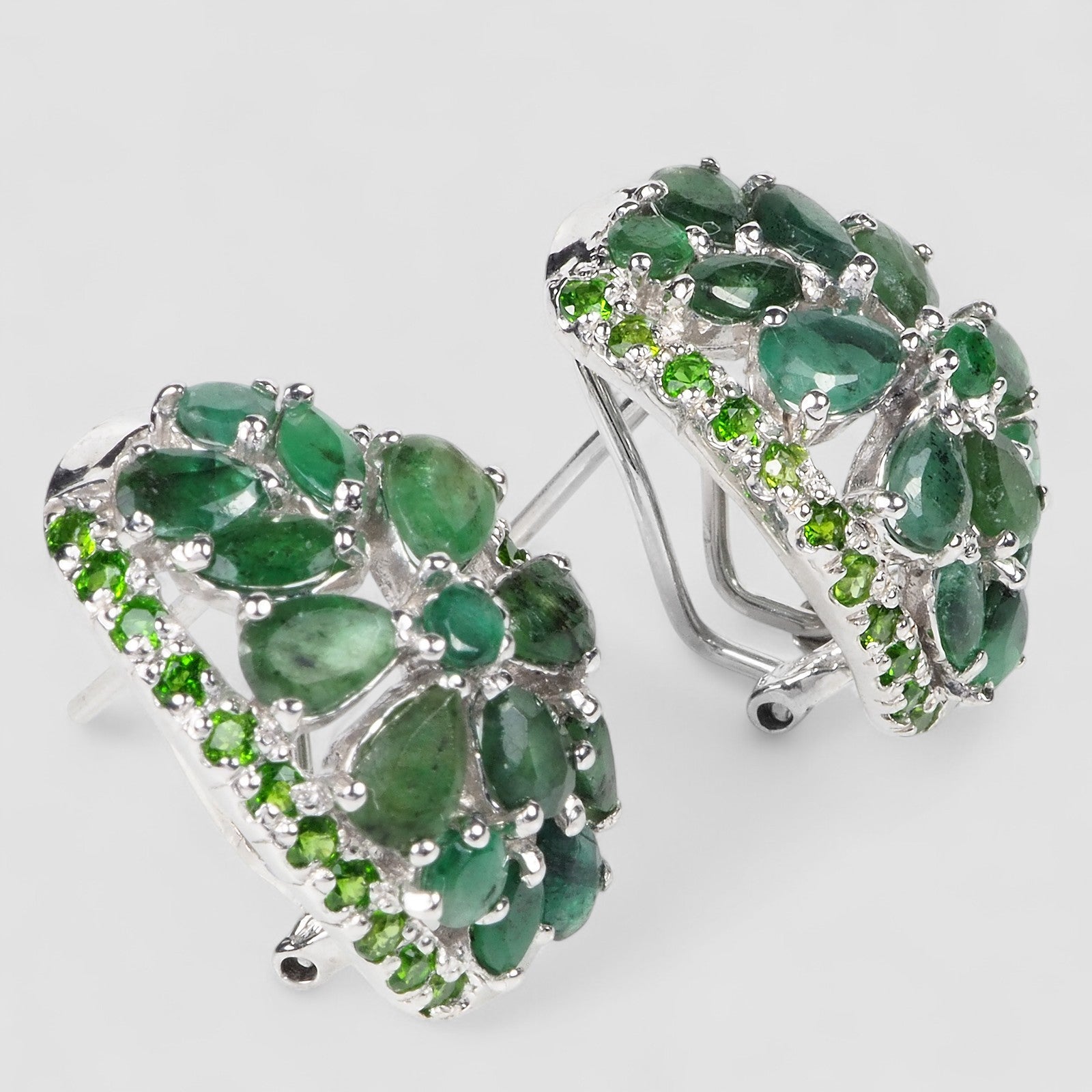 Green Emerald 925 Sterling Silver Earrings, Natural Gemstone, Everyday