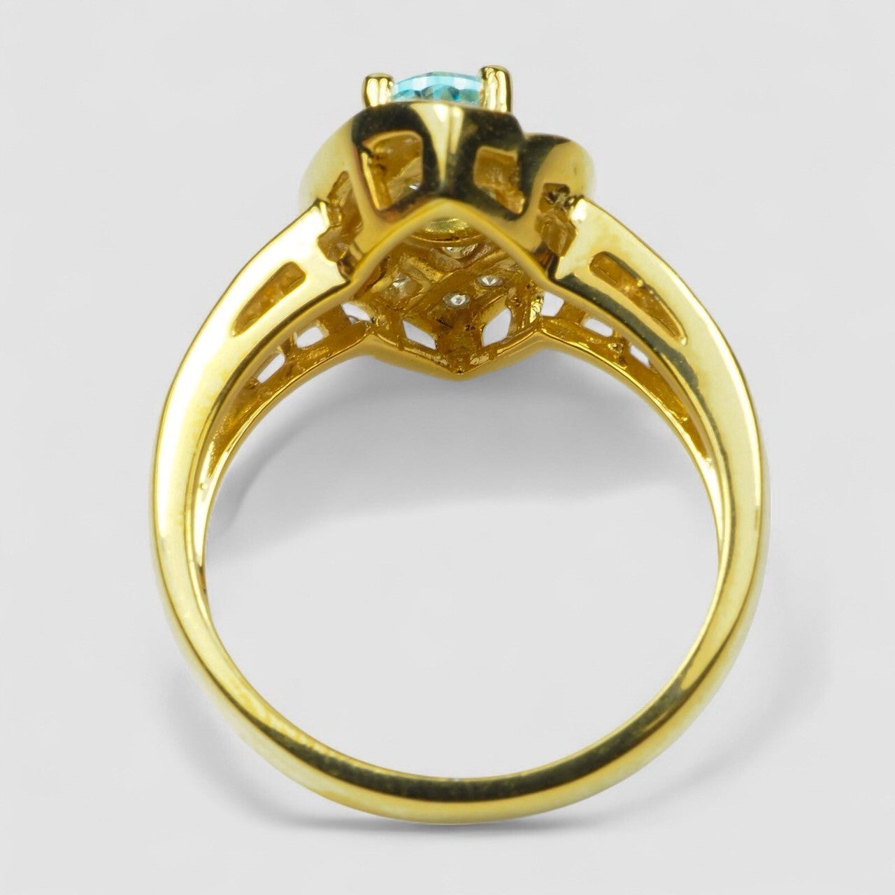 Sterling Silver Rings Blue Oval Zircon