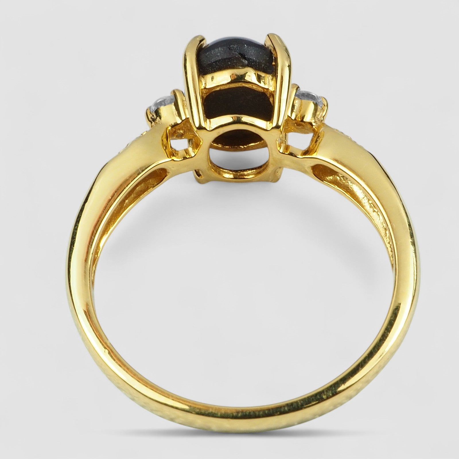 Black Star Sapphire 925 Sterling Silver Ring, Natural Gemstone, Minimalist Ring, Free Resizing