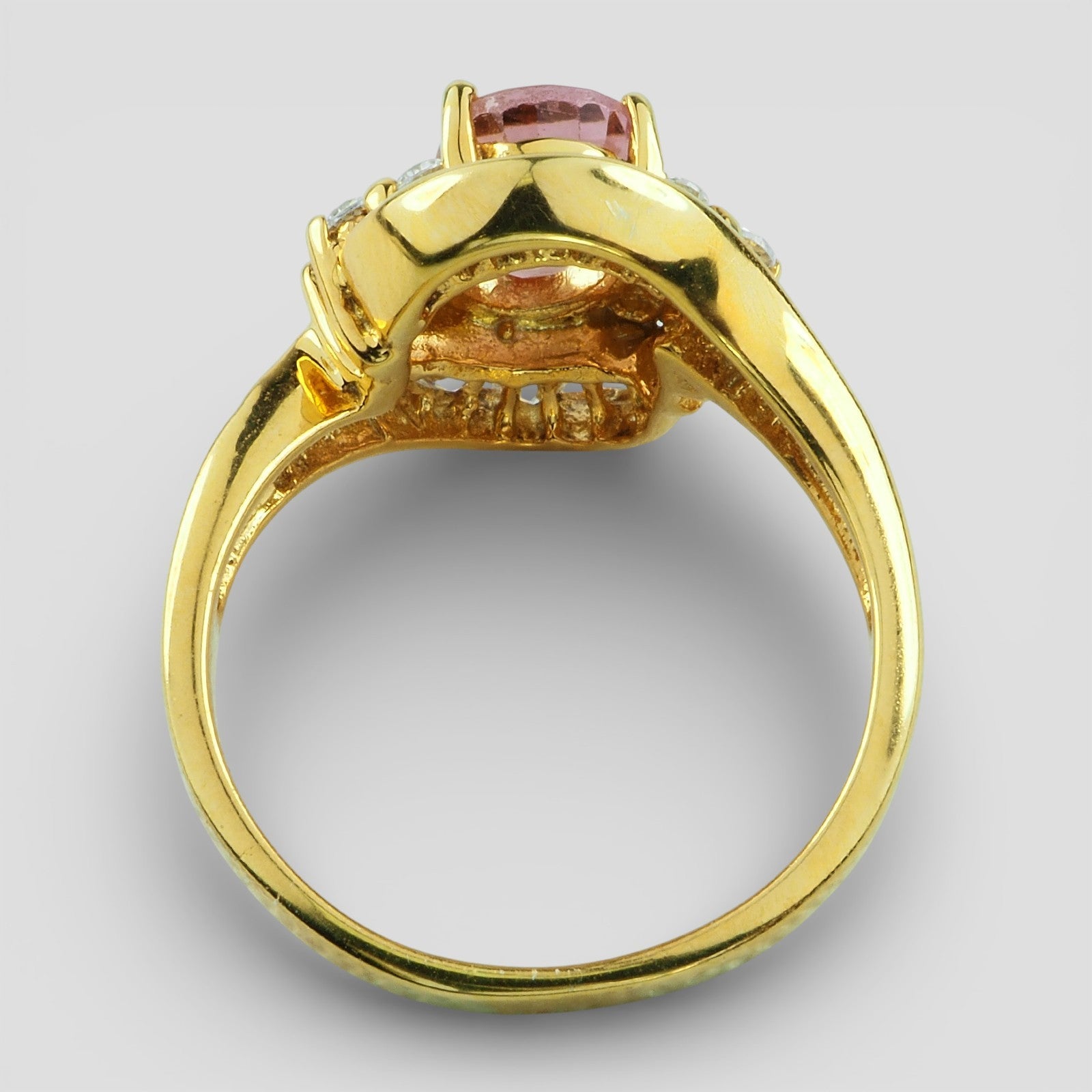Natural Pink Tourmaline Jewelry, 24K Gold 925 Sterling Silver Ring, Minimalist Everyday Ring