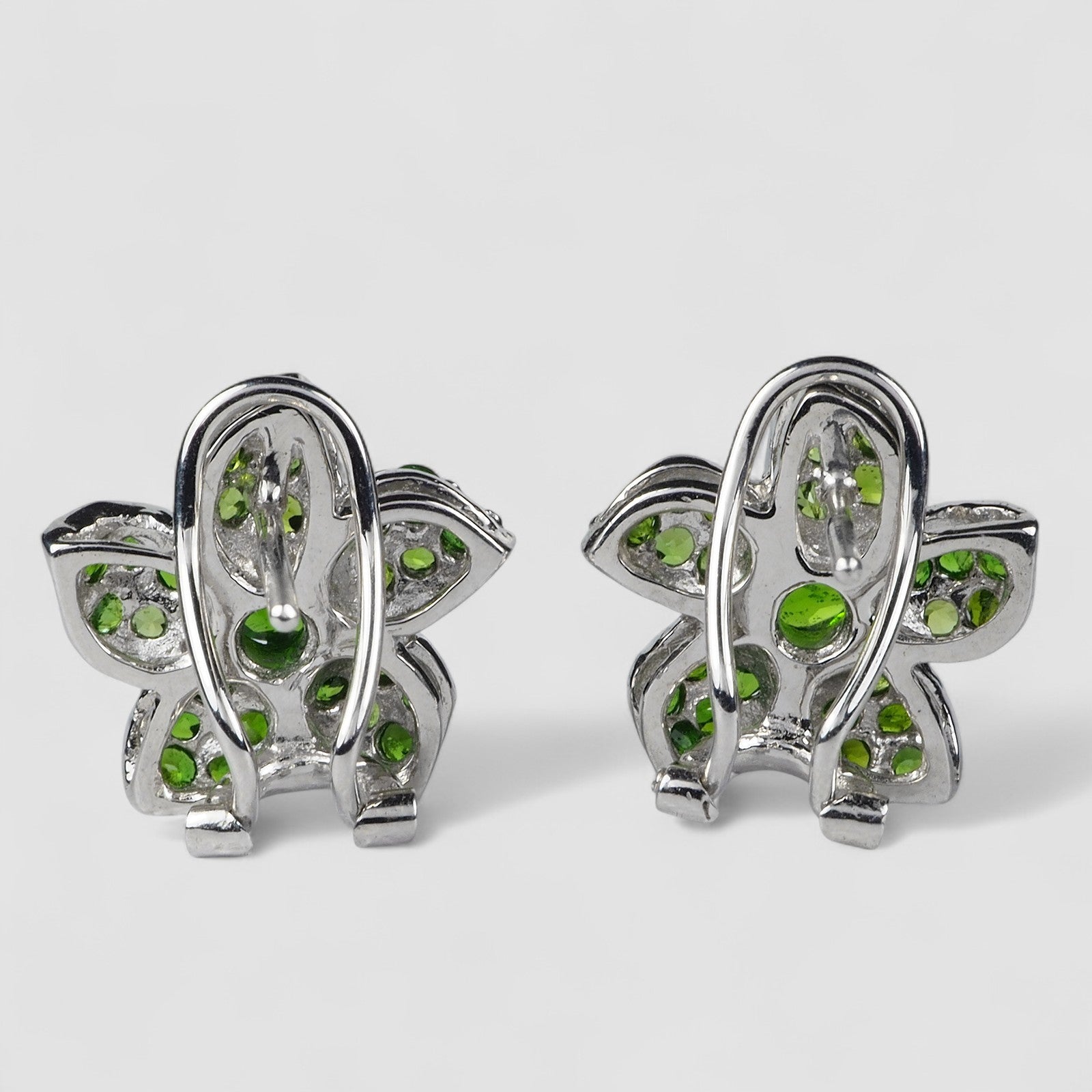Green Tsavorite Garnet 925 Sterling Silver White Gold, Natural Gemstone, Everyday Earrings