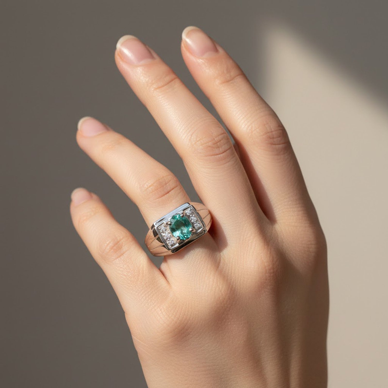 Vivid Green Emerald Handmade Ring