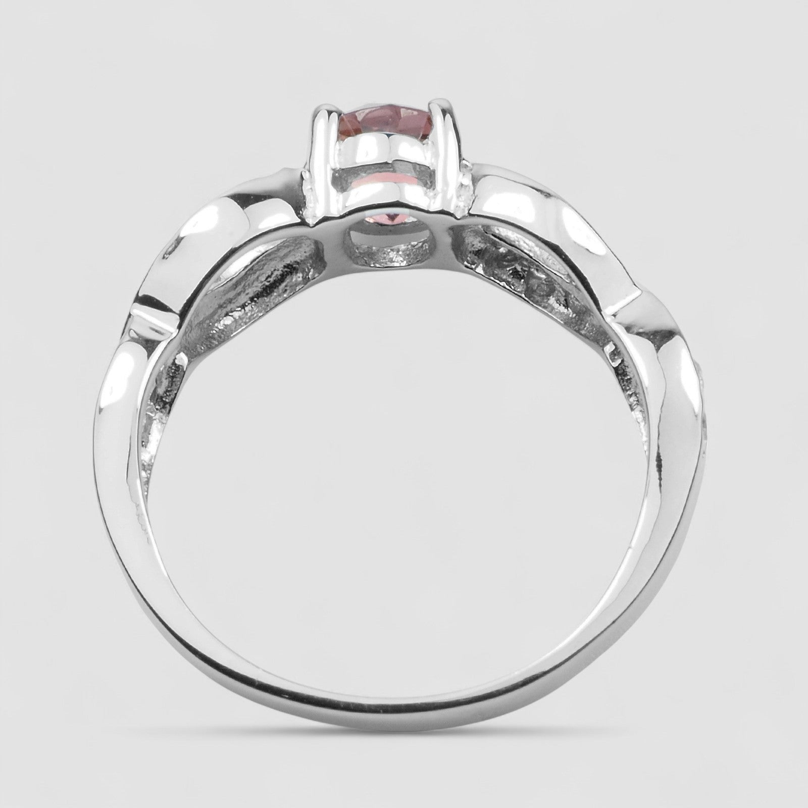 Padparadscha Pink Tourmaline 925 Sterling Silver Ring