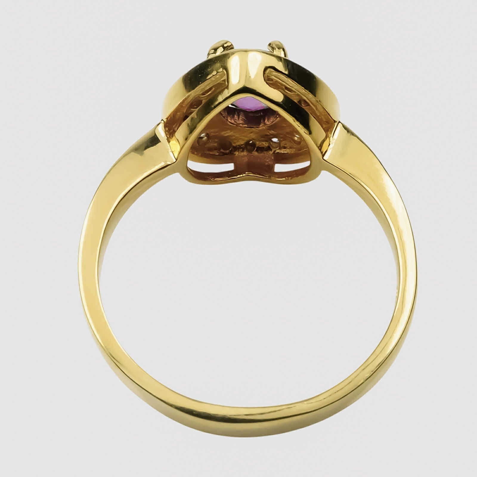 24K Gold 925 Sterling Silver Ring Purple Spinel