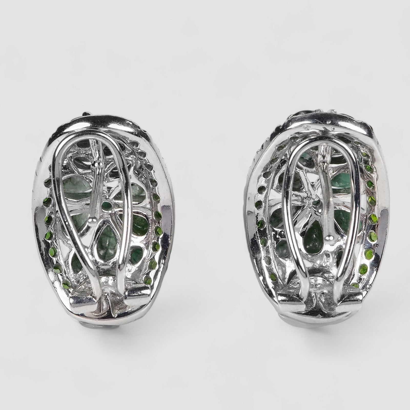 Green Emerald 925 Sterling Silver Earrings, Natural Gemstone, Everyday