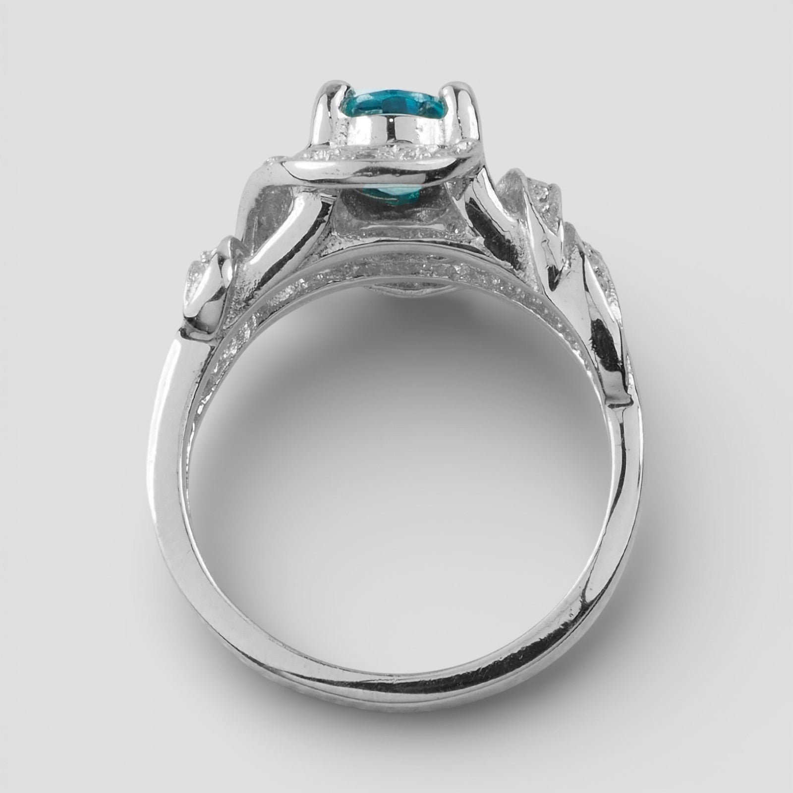 Blue Zircon 925 Sterling Silver Ring
