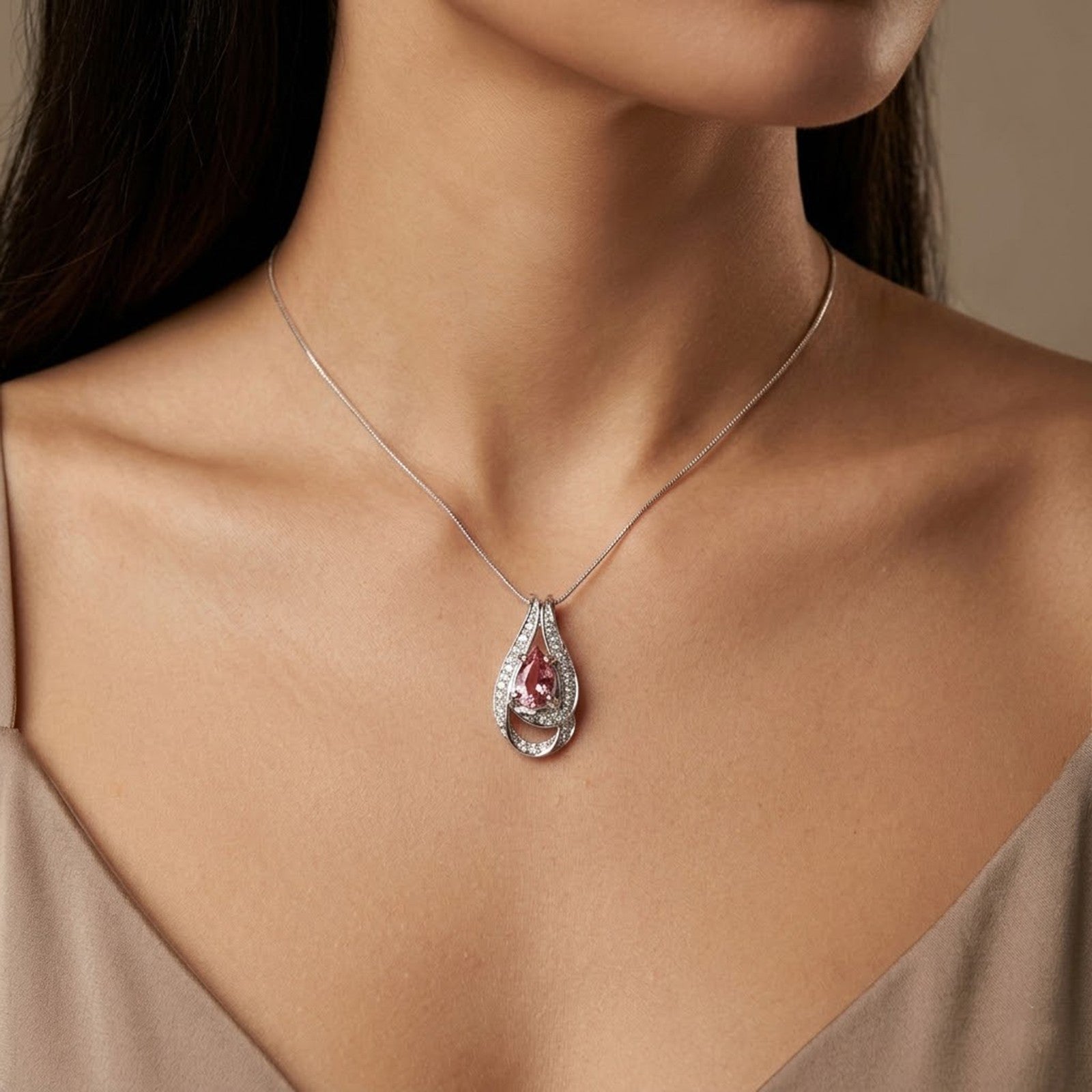 Pink Tourmaline 925 Sterling Silver Pendants