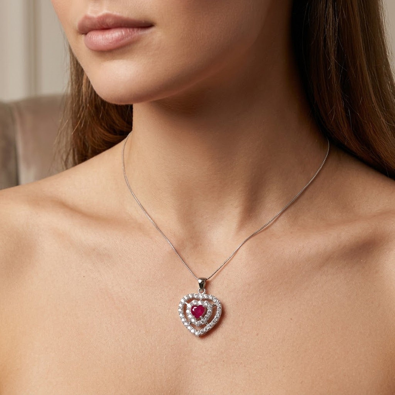 Red Ruby 925 Sterling Silver Pendants