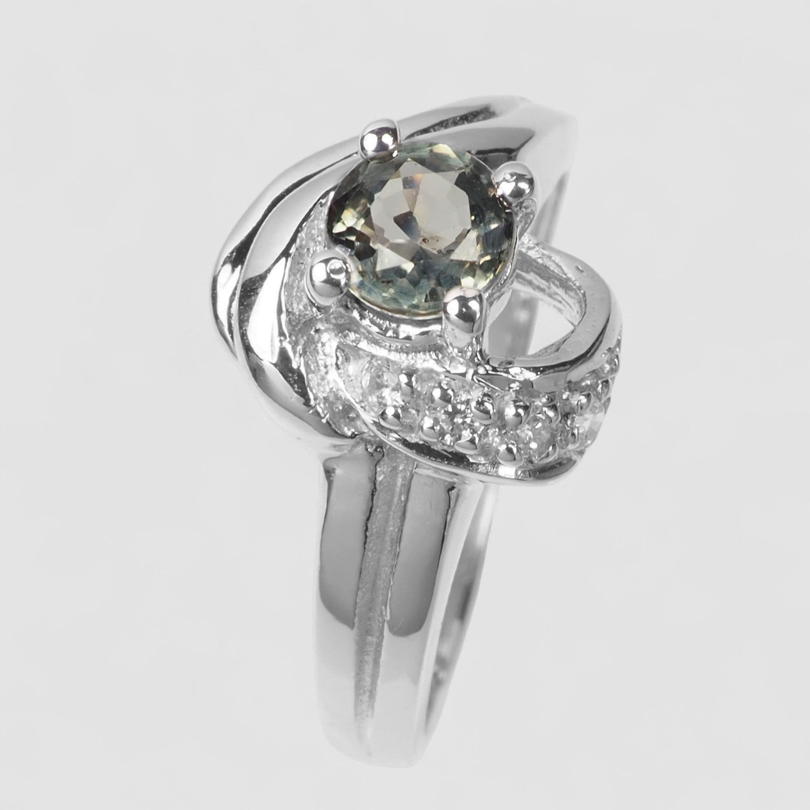 Green Sapphire 925 Sterling Silver Ring