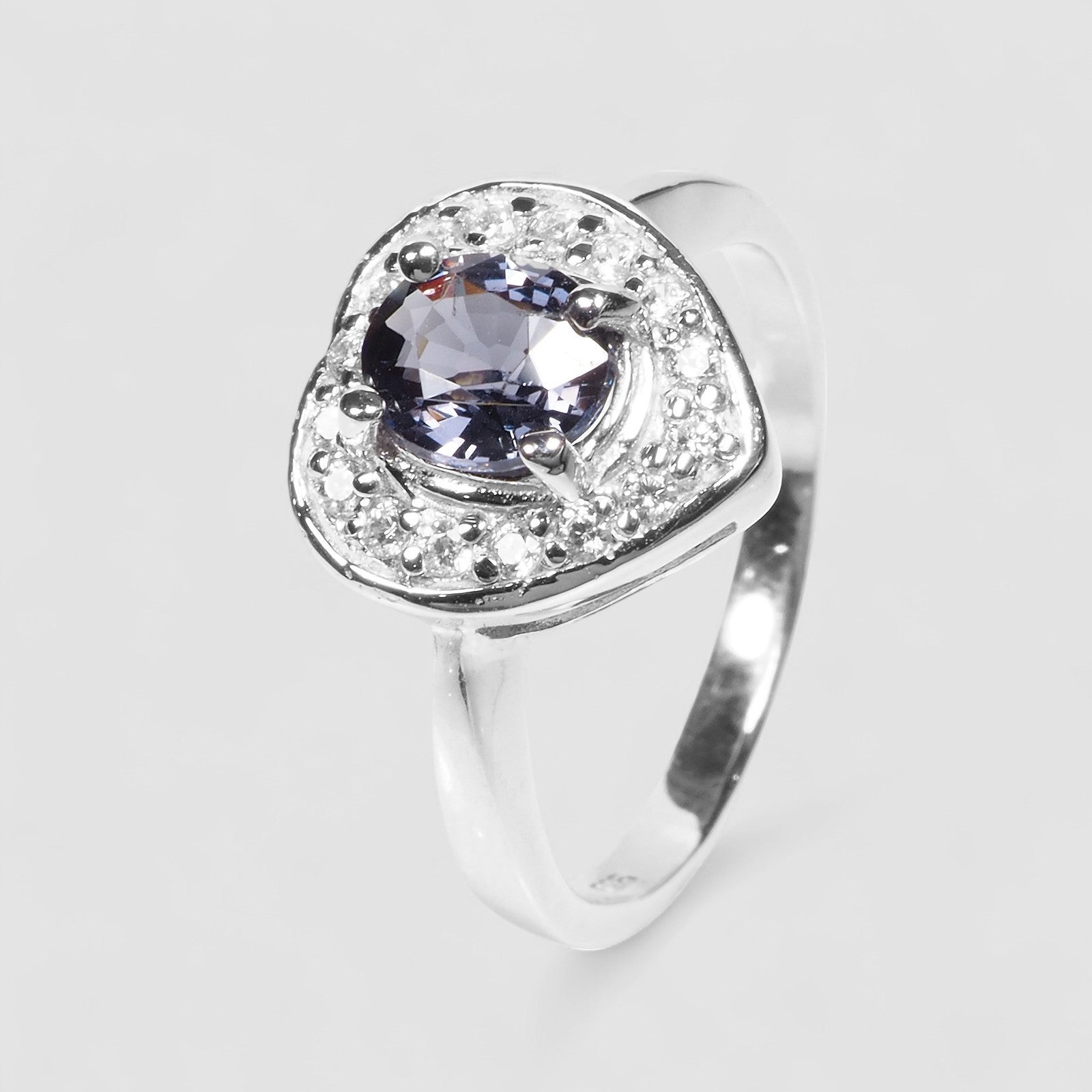 Grey Spinel 925 Sterling Silver Ring