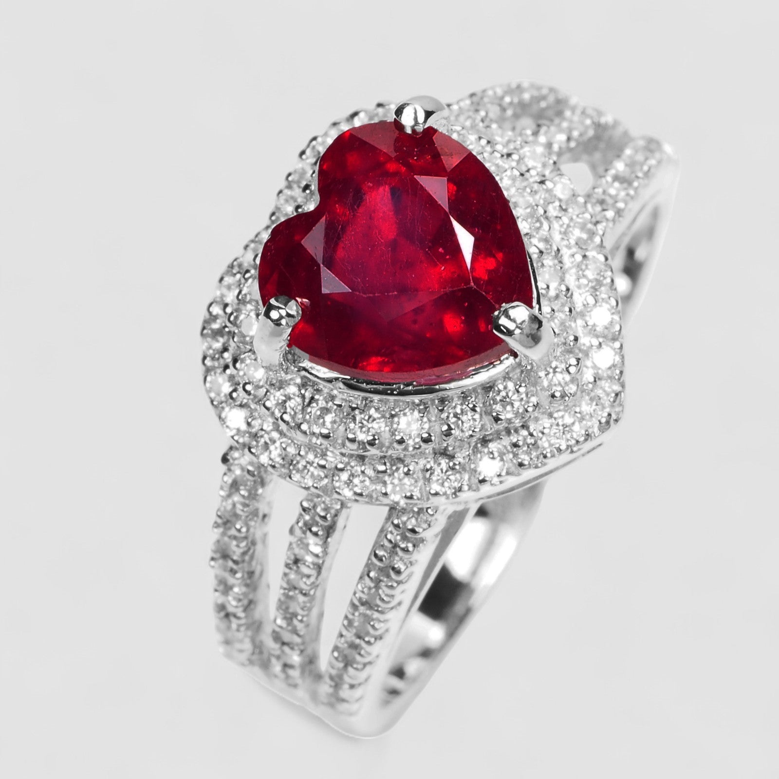 Blood Red Ruby 925 Sterling Silver Ring