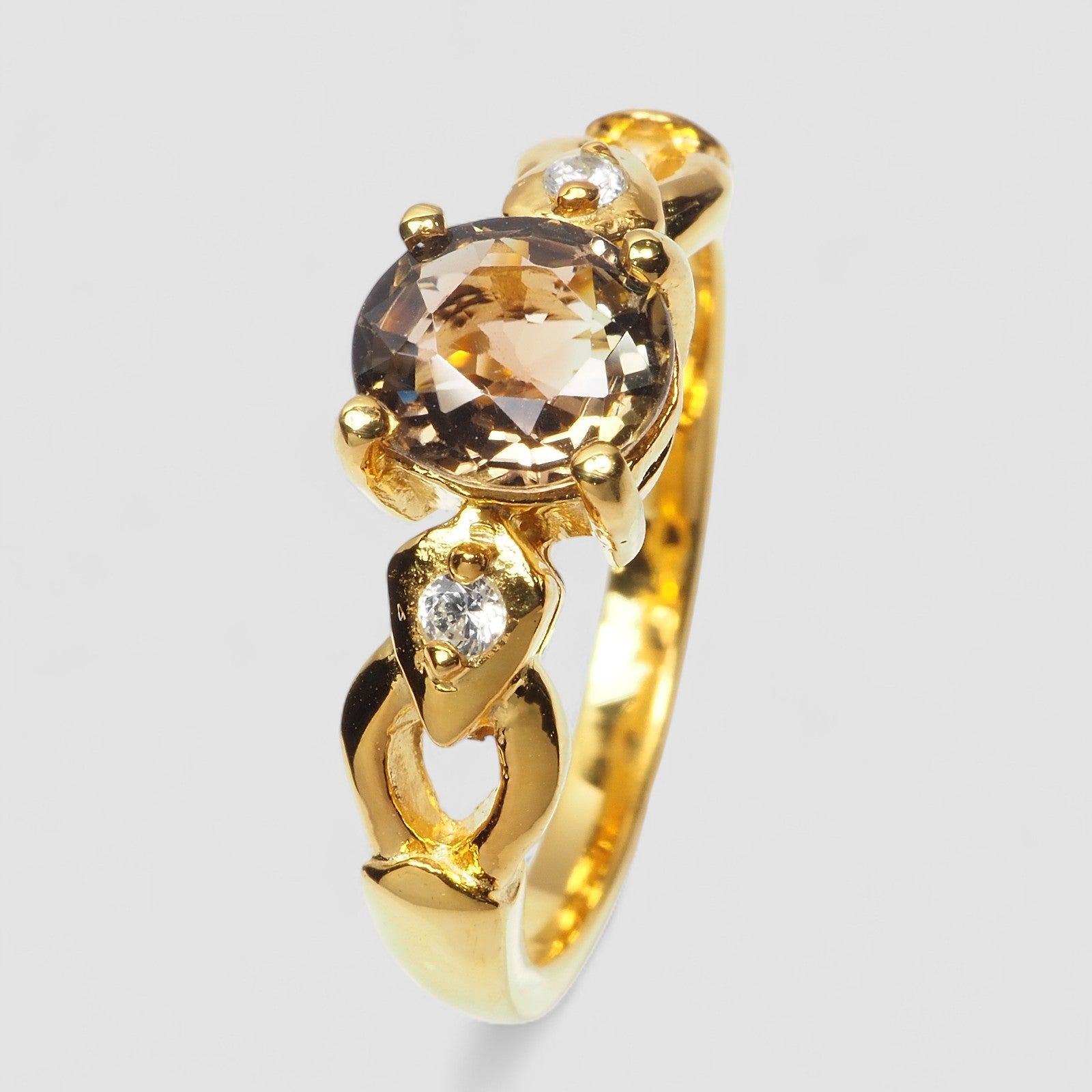 Golden Brown Tourmaline 925 Sterling Silver Ring