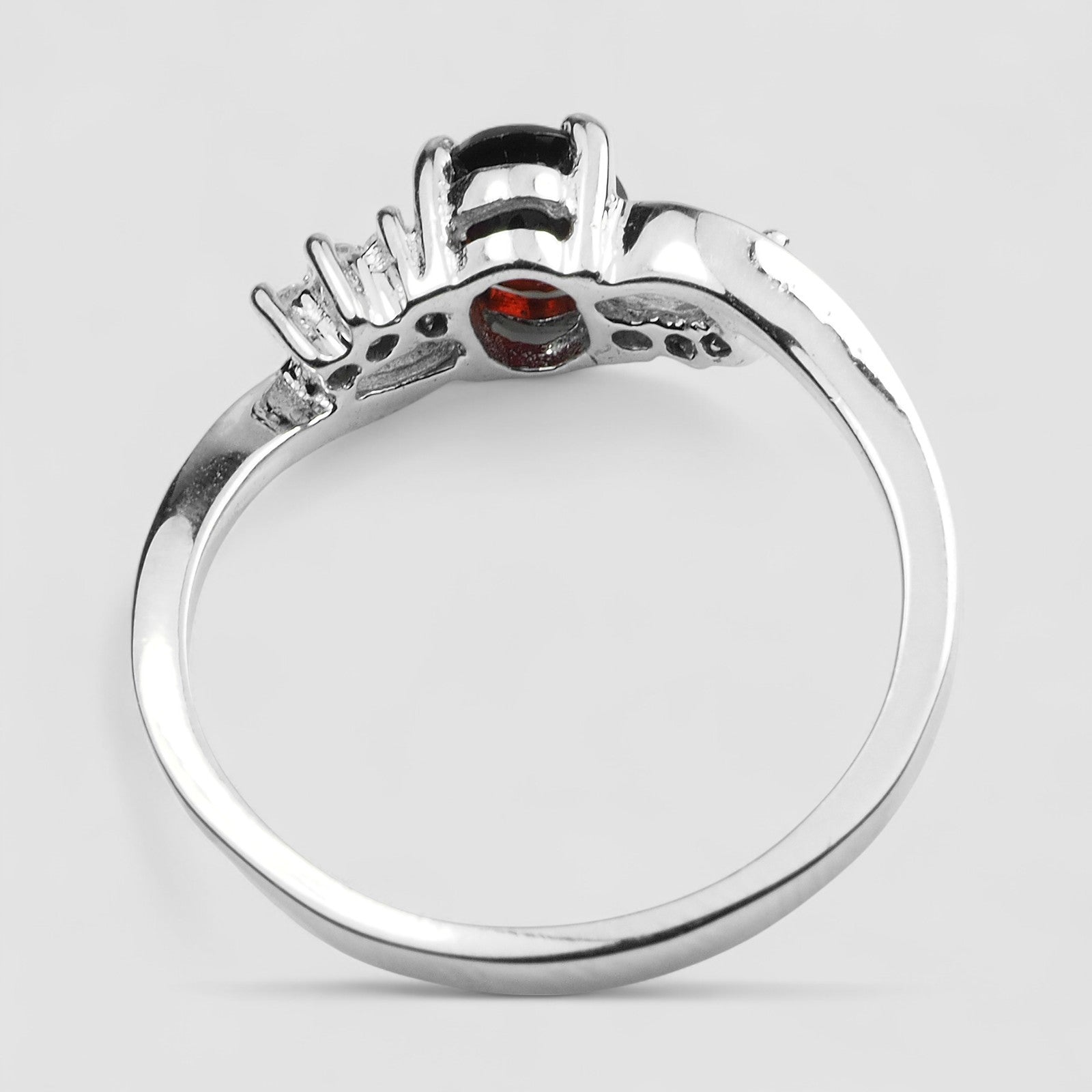 Cherry Red Spinel 925 Sterling Silver Ring, Dainty Minimalist Everyday Ring