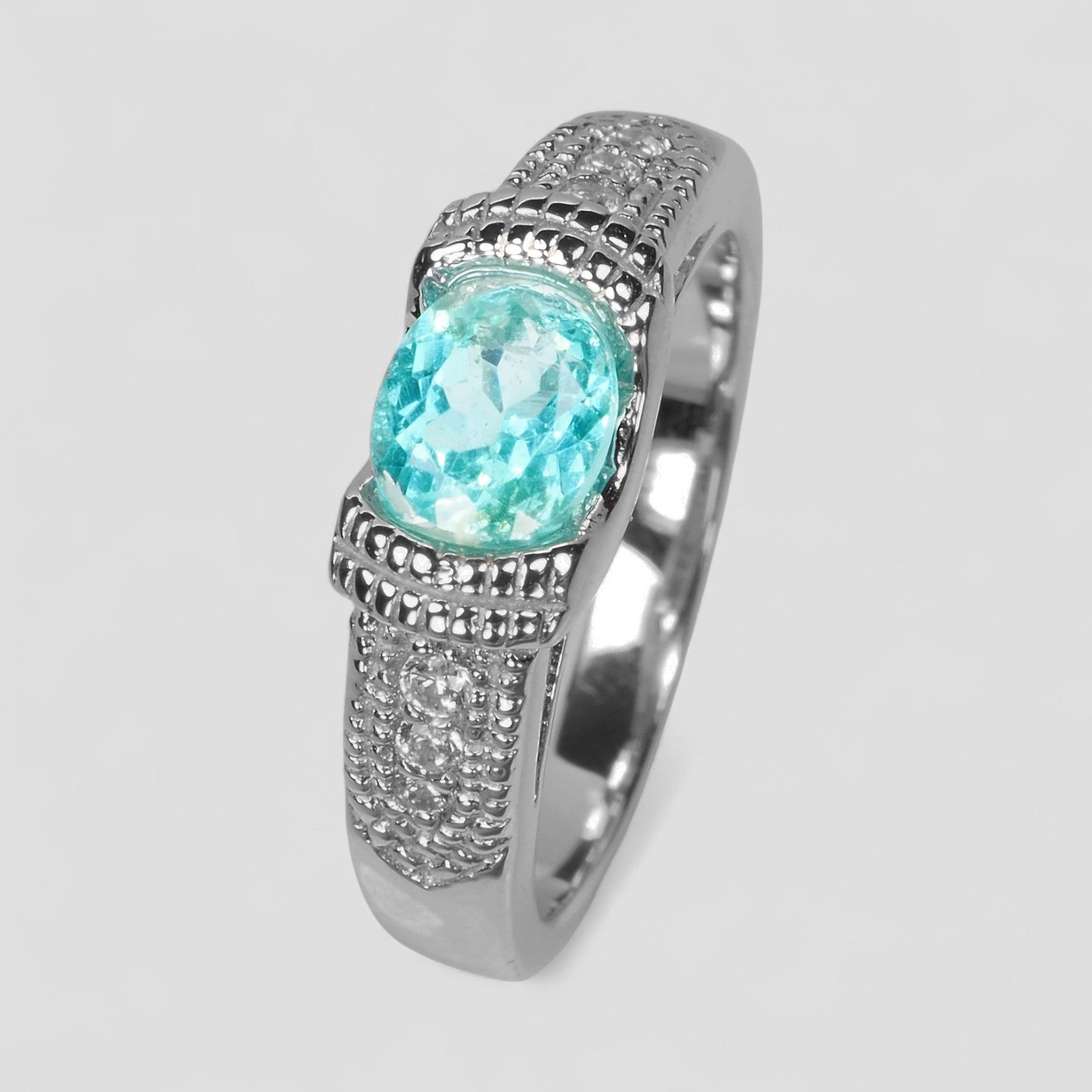 Blue Paraiba Tourmaline 925 Sterling Silver Ring