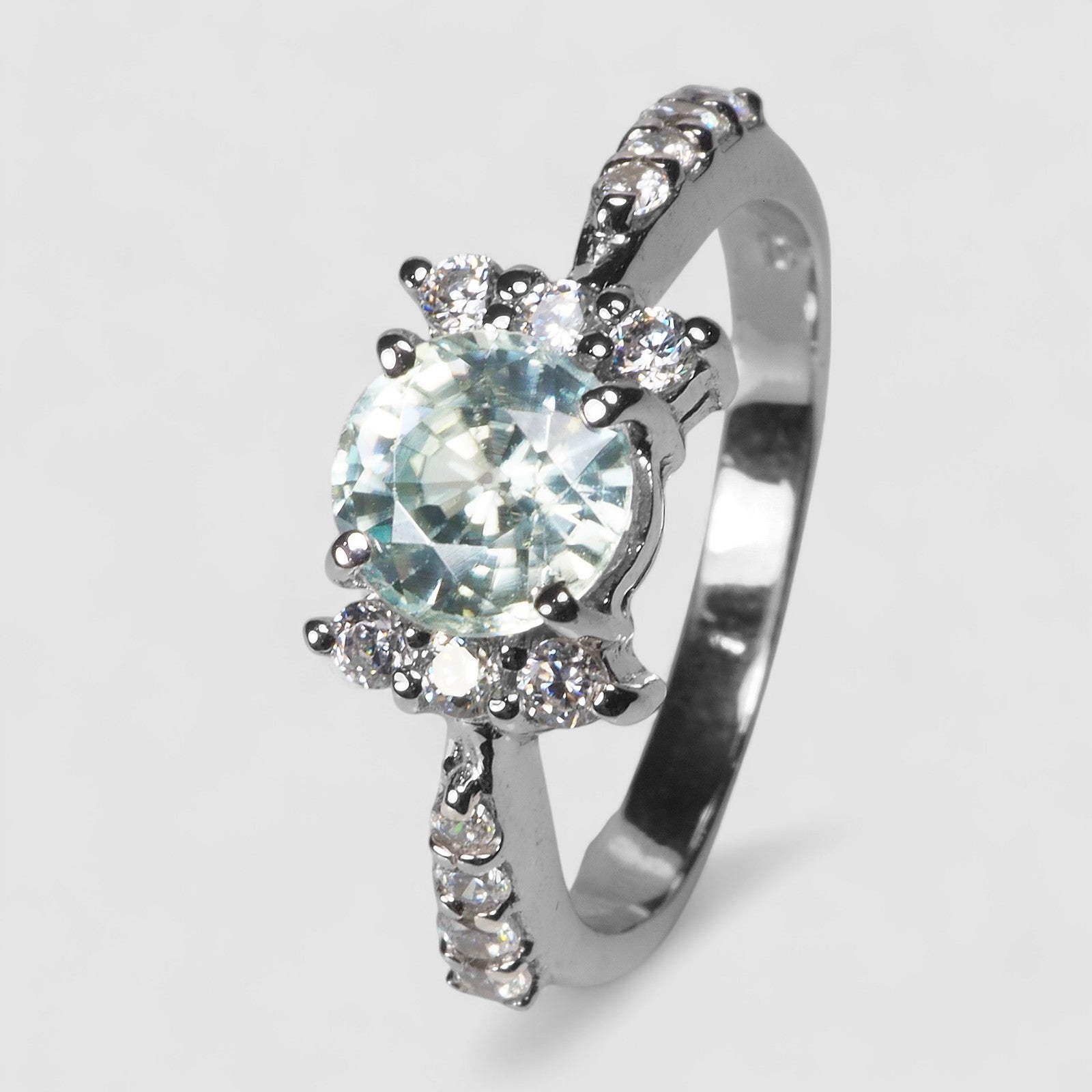 Blue Aquamarine 925 Sterling Silver Ring