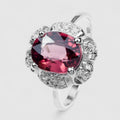 Red Zircon 925 Sterling Silver Ring