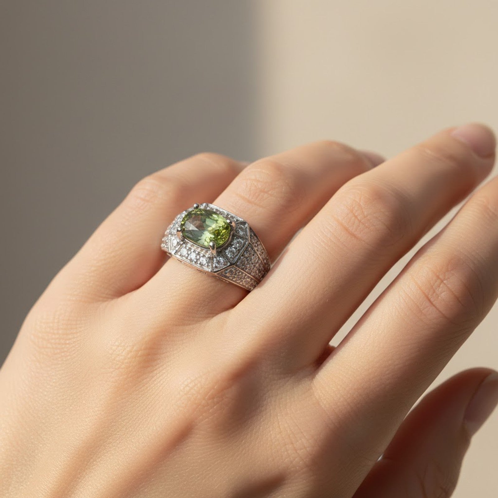 Green Tourmaline 925 Sterling Silver Ring