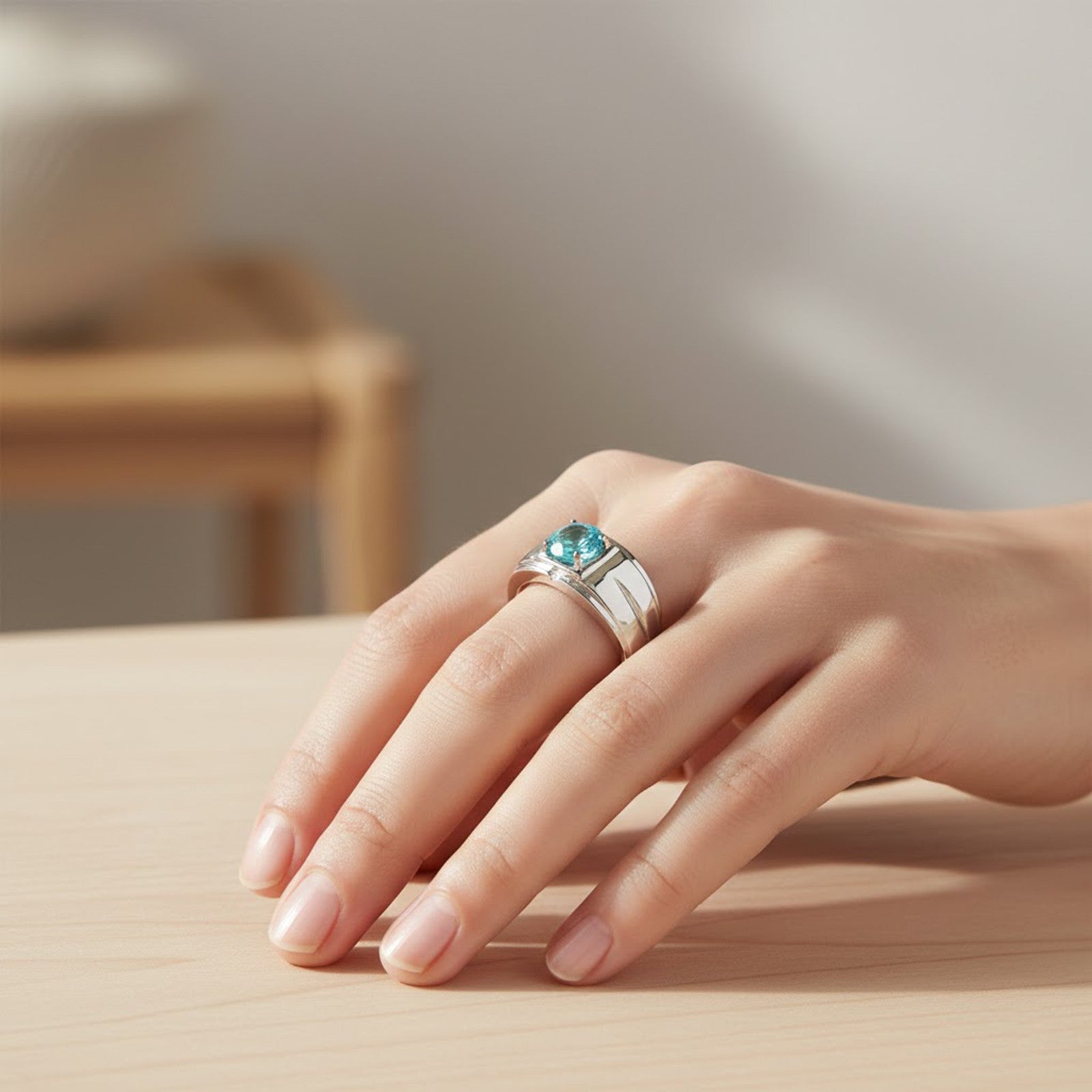 Neon Blue Paraiba Tourmaline 925 Sterling Silver Ring