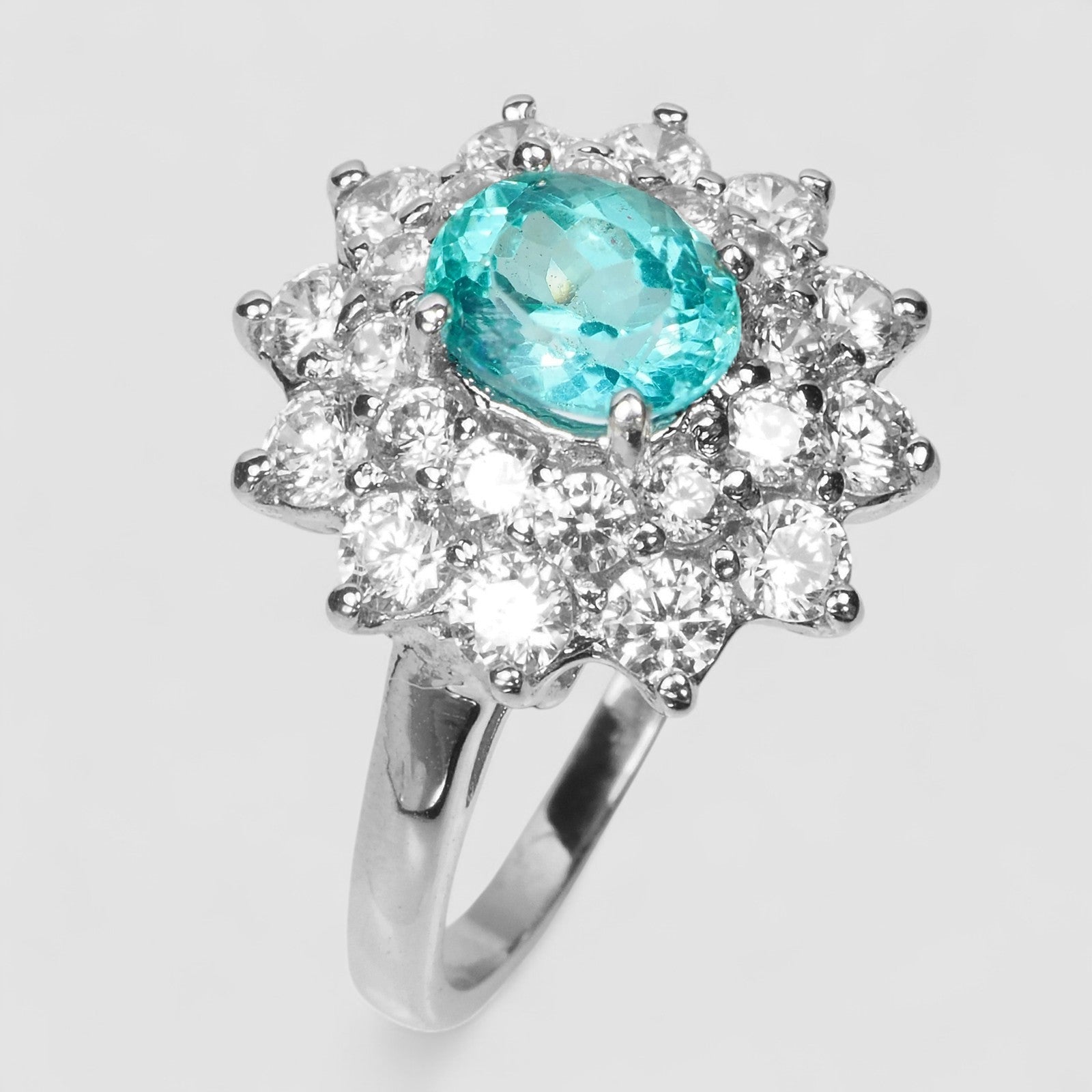 Blue Paraiba Tourmaline 925 Sterling Silver Ring