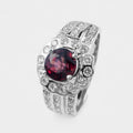 Brilliant Red Rhodolite Garnet 925 Sterling Silver Ring