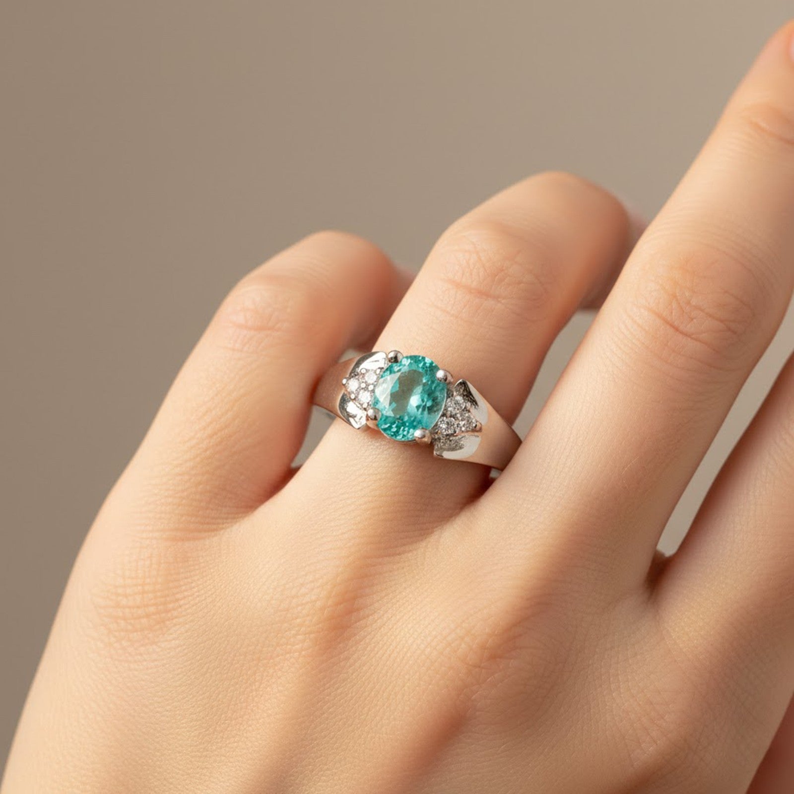 Neon Blue Paraiba Tourmaline 925 Sterling Silver Ring