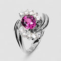 Vivid Pink Tourmaline 925 Sterling Silver Ring