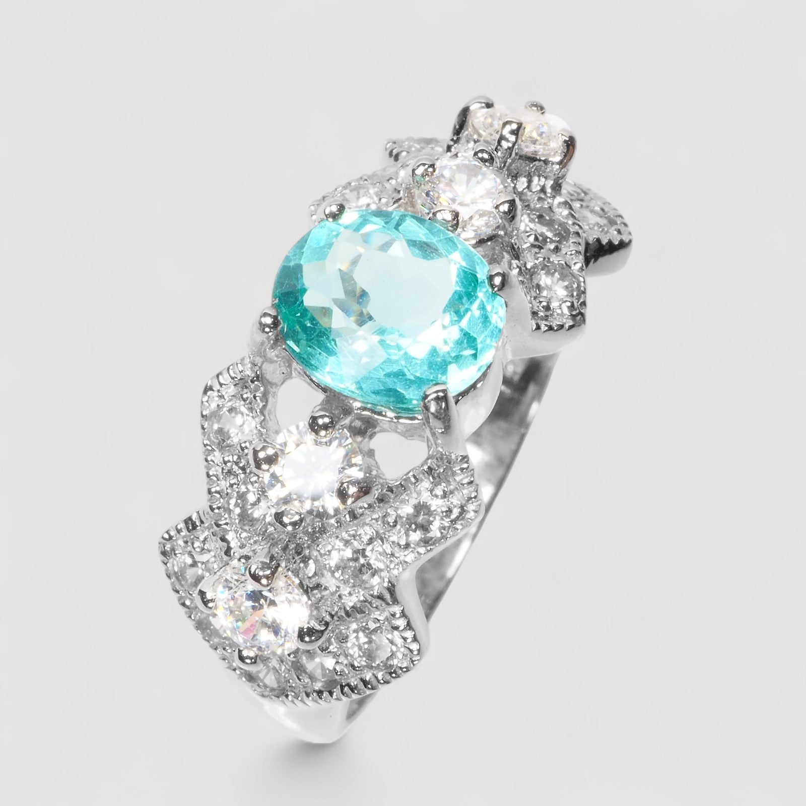 Blue Paraiba Tourmaline 925 Sterling Silver Ring