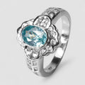 Blue Zircon 925 Sterling Silver Ring