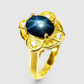Blue Star Sapphire 925 Sterling Silver Ring
