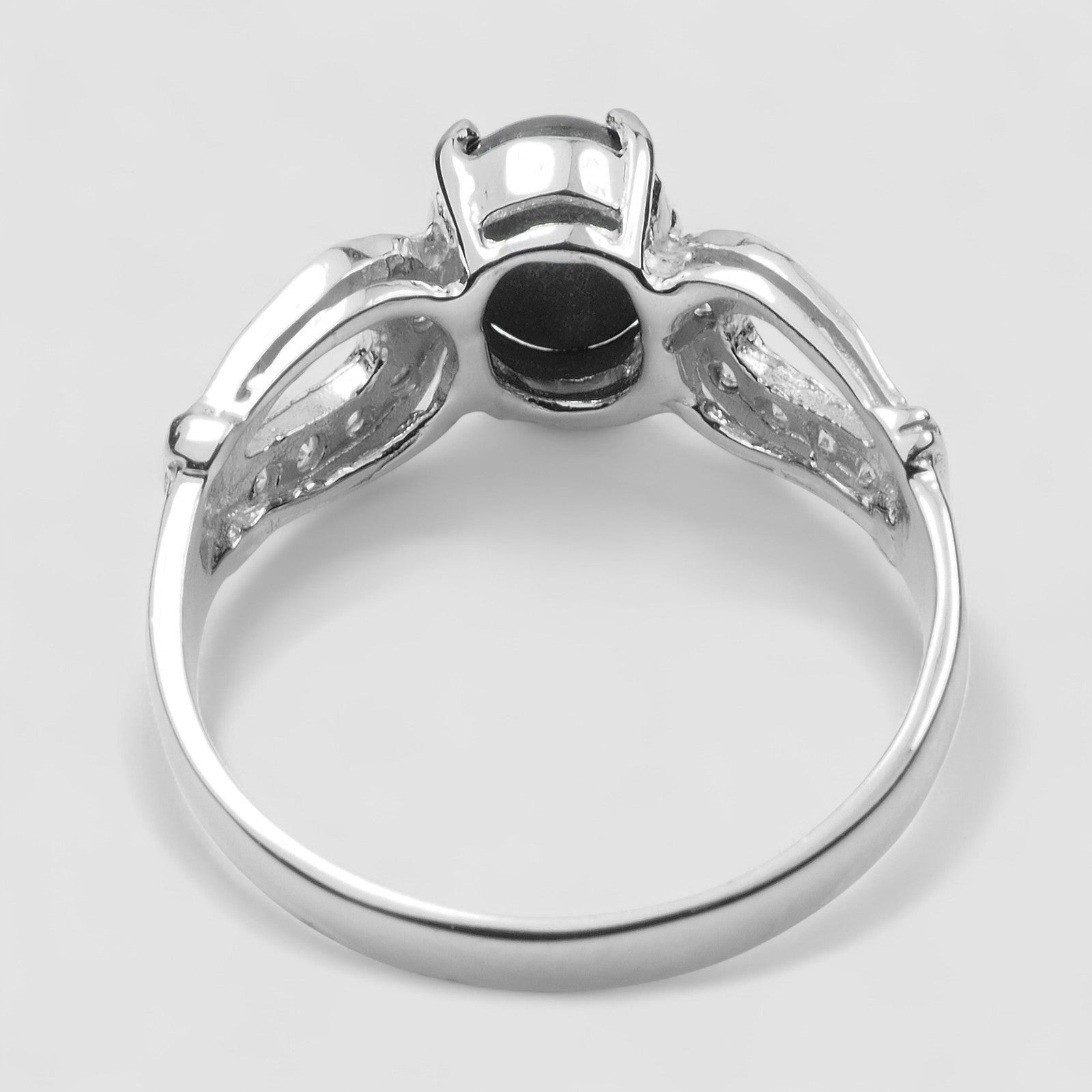 Opulent Black Star Sapphire925 Sterling Silver Ring