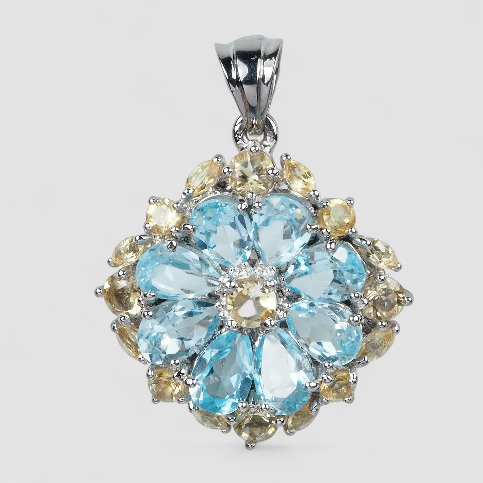 Blue Aquamarine 925 Sterling Silver Pendants, 925 Unique Gift for Her, Natural Gemstone