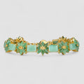 Green Emerald 925 Sterling Silver 24K Gold Bracelets, Natural Emerald, Dainty Everyday Bracelets
