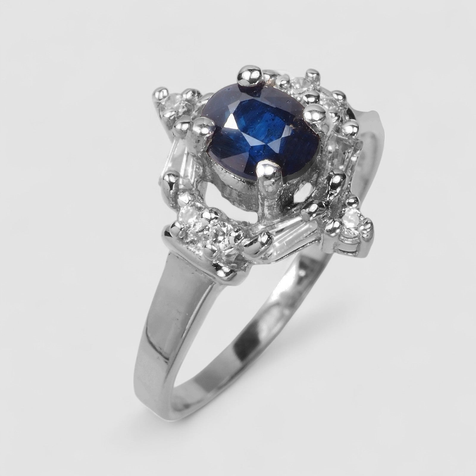 Vivid Blue Sapphire 925 Sterling Silver Ring
