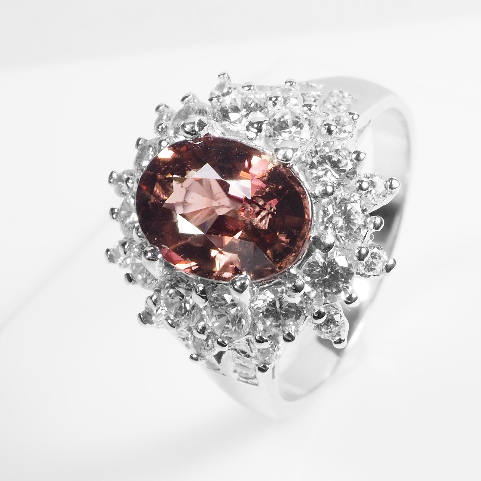 Champagne Zircon 925 Sterling Silver Ring