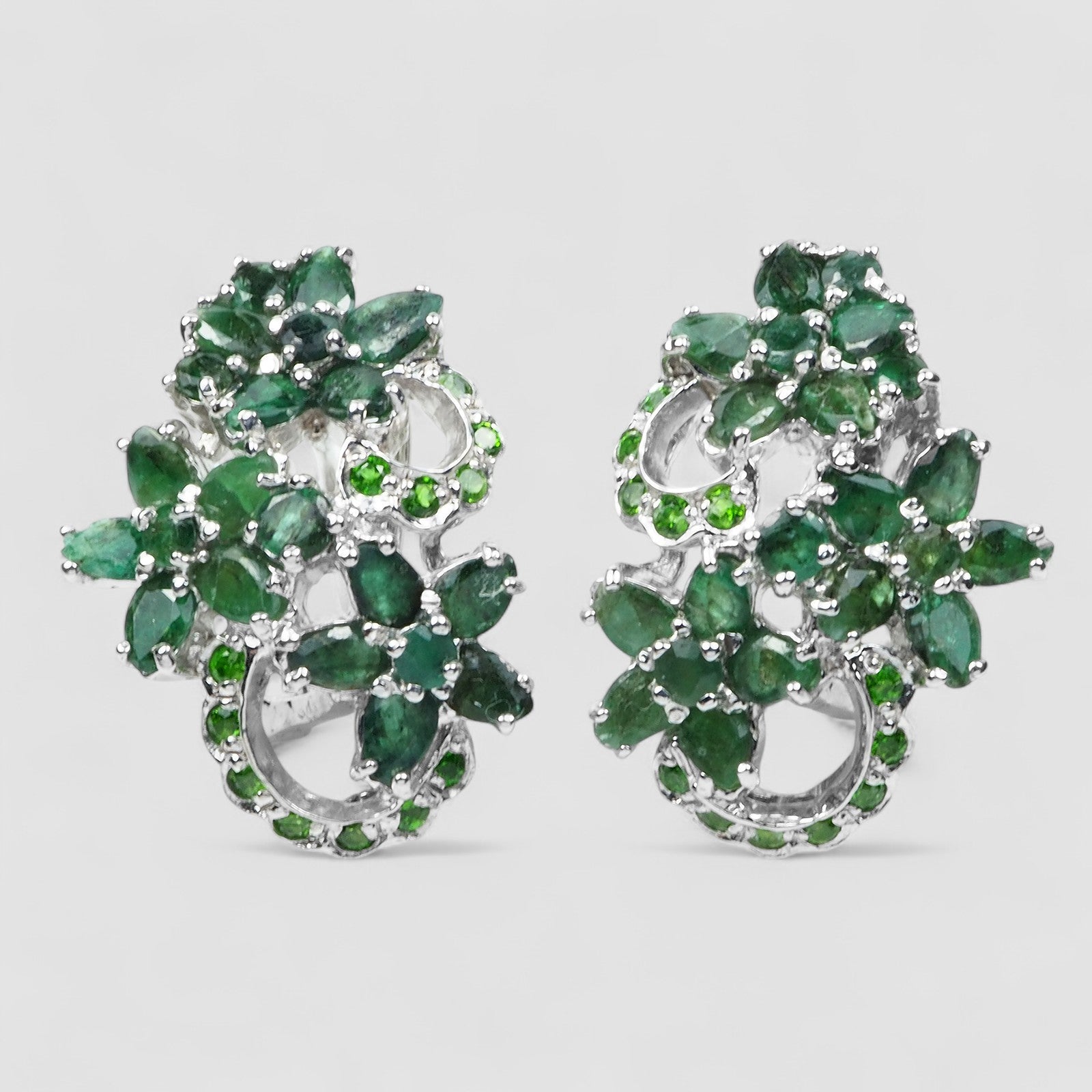 Green Emerald 925 Sterling Silver Earrings, Affordable Natural Gemstone, Everyday Earrings