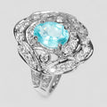 Neon Blue Apatite 925 Sterling Silver Ring