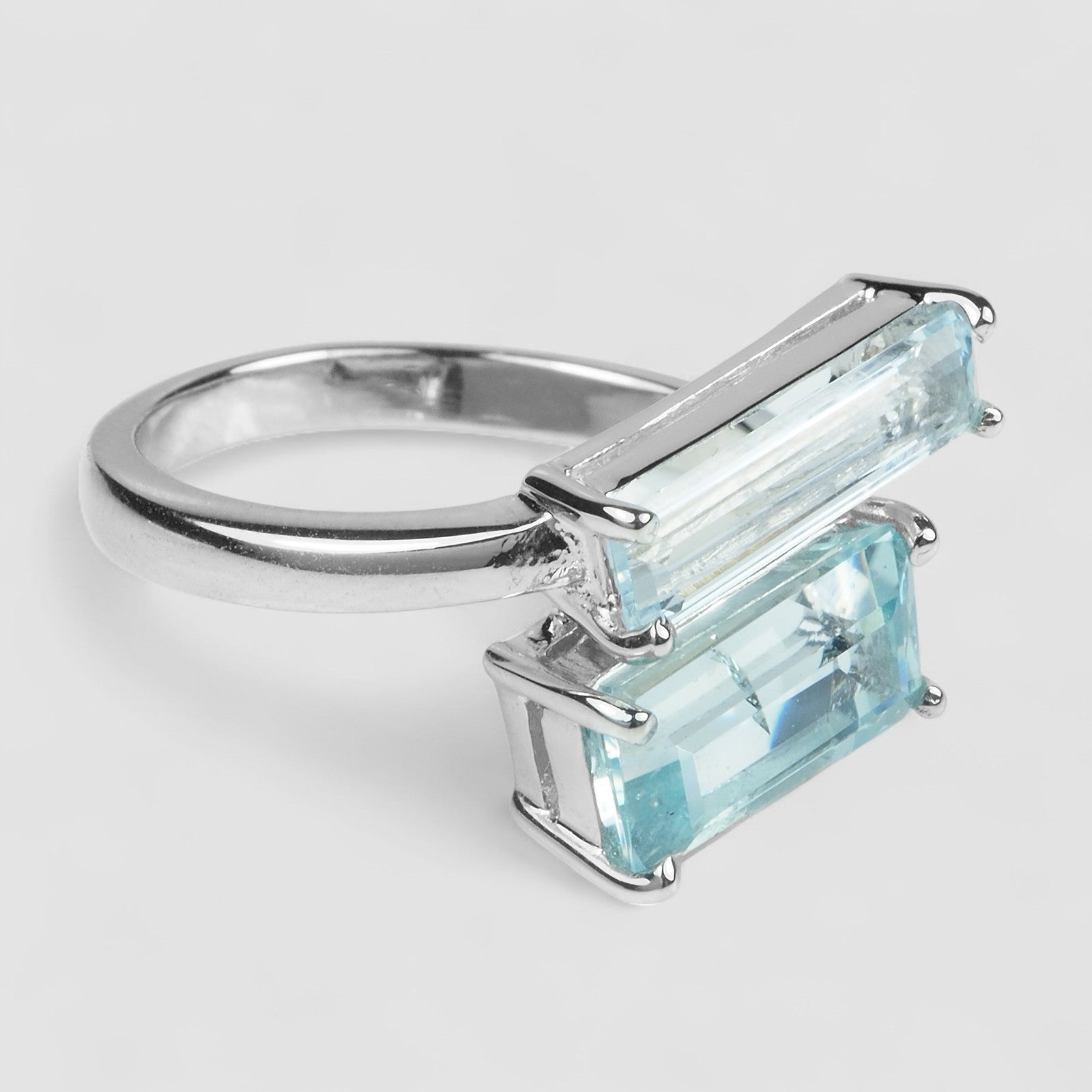 Blue Aquamarine 925 Sterling Silver Ring