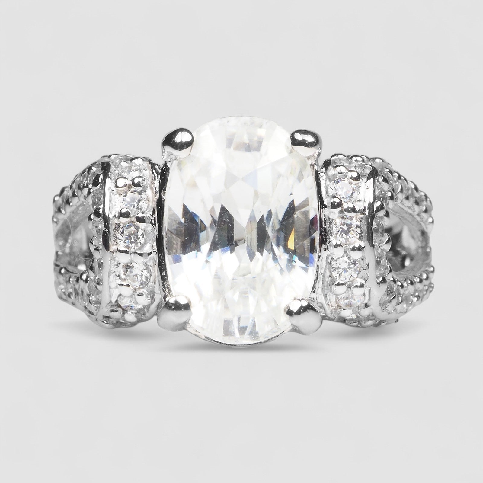 FINE JEWELRY WHITE ZIRCON 925 STERLING SILVER