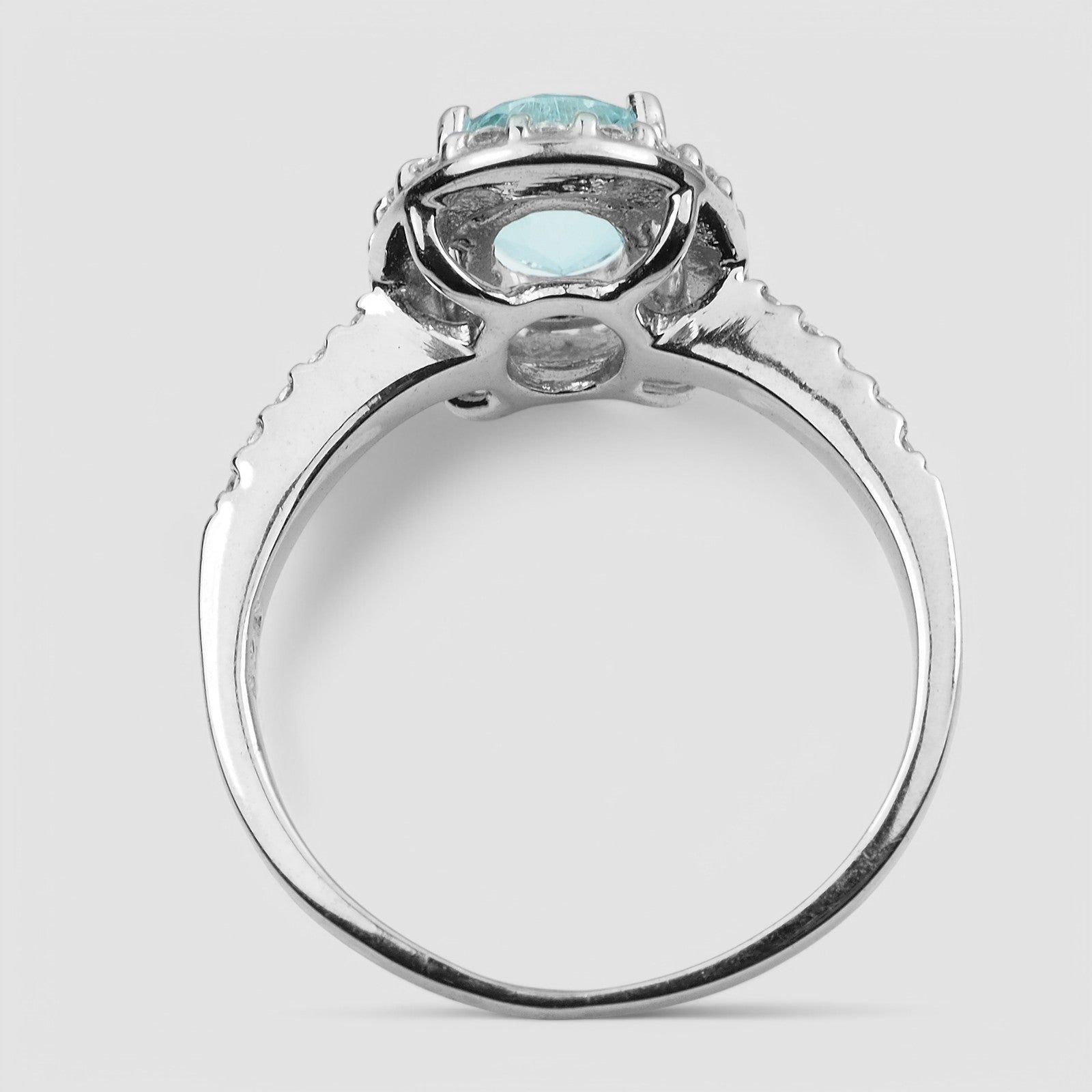 Blue Aquamarine 925 Sterling Silver Ring