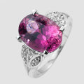 Natural Vivid Pink Tourmaline Ring Sterling Silver, 925 Boho Style Everyday Ring
