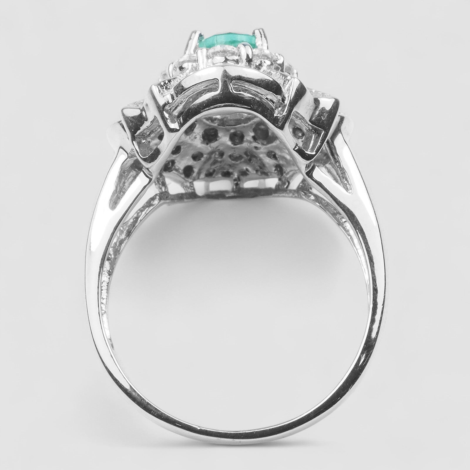 Green Emerald 925 Sterling Silver Ring